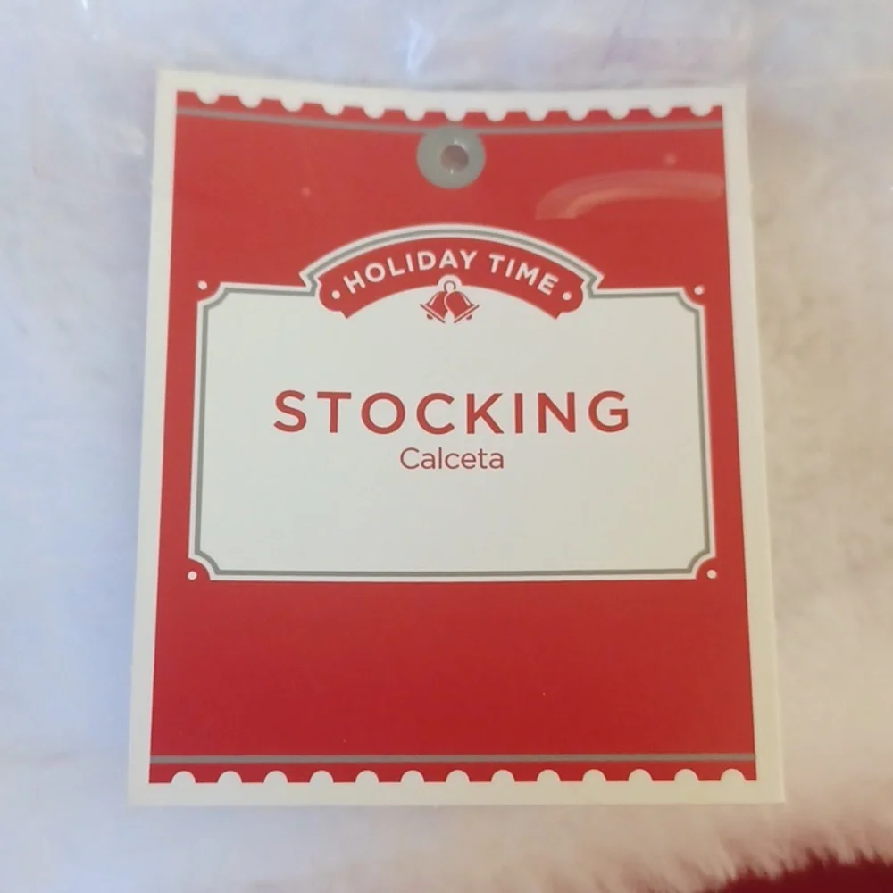 3/$25 SALE SET OF 2 Christmas Holiday Stockings Plush Red White Traditional NWOT